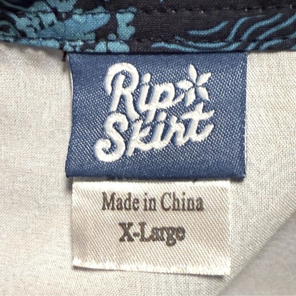 Ripskirt Hawaii Womens XL Blue Floral Hibiscus Leaf Print Quick Dry Wrap Skirt - Picture 5 of 6